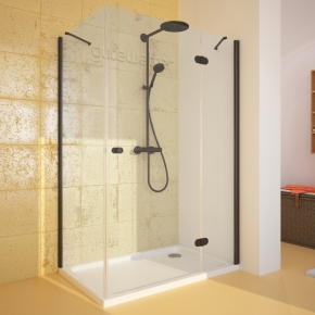 LUX RECTAN GK-103 черный матовый стекло выбеленное правое открывание двери