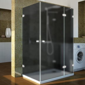 LUX RECTAN GK-004B4 белый матовый стекло графитовое матовое правое открывание двери