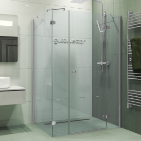 LUX RECTAN GK-104B1 хром матовый стекло выбеленное правое открывание двери