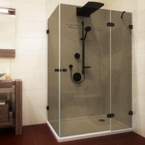 LUX RECTAN GK-003B черный матовый стекло бронзовое правое открывание двери