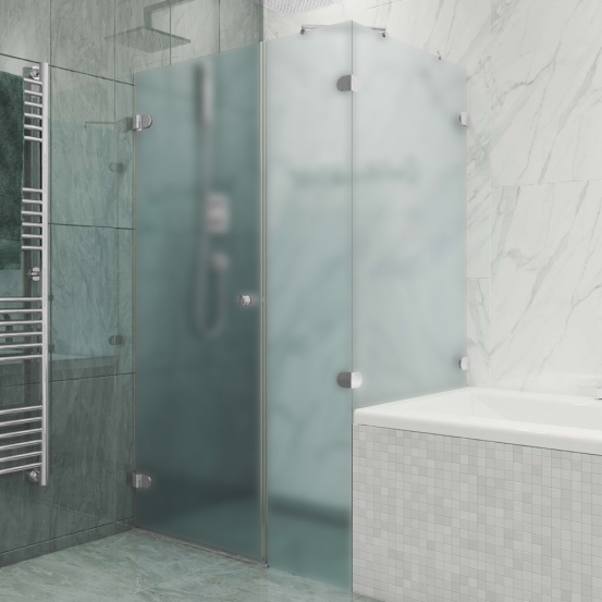 LUX SQUARE GK-003AV хром матовый стекло матовое левое открывание двери
