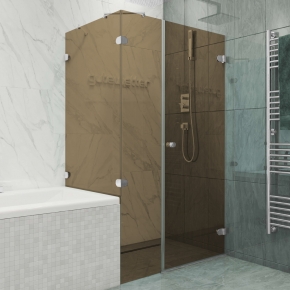 LUX SQUARE GK-003AV хром матовый стекло бронзовое правое открывание двери