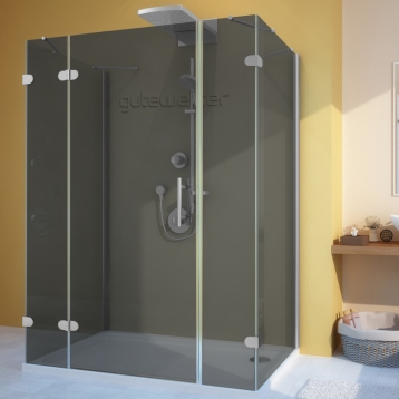 LUX RECTAN GK-105A-CH02 хром матовый стекло графитовое левое открывание двери