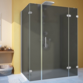 LUX RECTAN GK-105A-CH02 хром матовый стекло графитовое матовое правое открывание двери