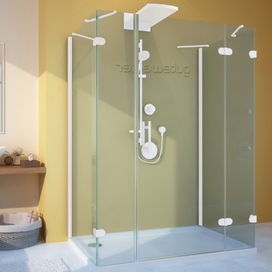 LUX RECTAN GK-105A-CH02 белый матовый стекло выбеленное правое открывание двери