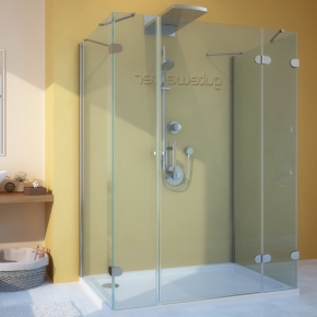 LUX RECTAN GK-105A-CH02 хром блестящий стекло выбеленное правое открывание двери