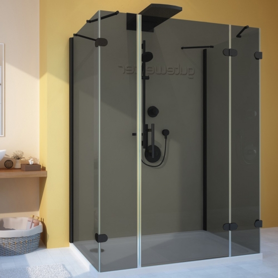 LUX RECTAN GK-105A-CH02 черный матовый стекло графитовое правое открывание двери