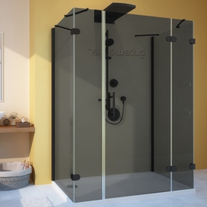 LUX RECTAN GK-105A-CH02 черный матовый стекло графитовое правое открывание двери