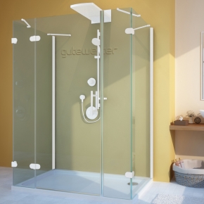 LUX RECTAN GK-105A-CH02 белый матовый стекло выбеленное левое открывание двери