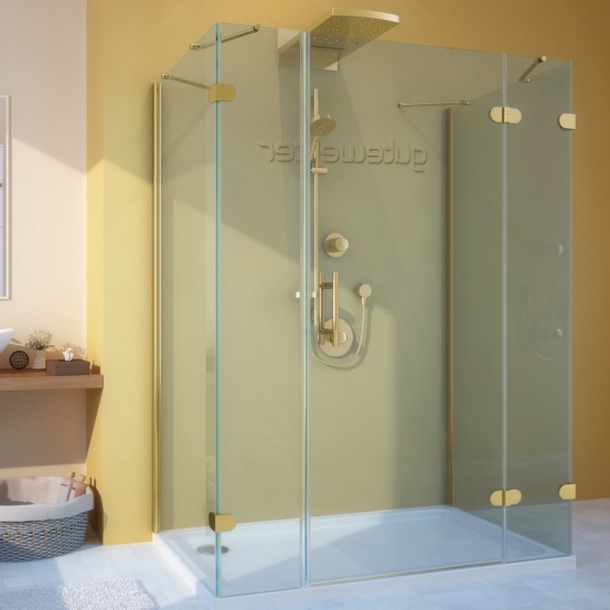 LUX RECTAN GK-105A-CH02 золотой металлик стекло выбеленное правое открывание двери