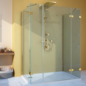LUX RECTAN GK-105A-CH02 золотой металлик стекло выбеленное правое открывание двери