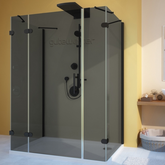 LUX RECTAN GK-105A-CH02 черный матовый стекло графитовое левое открывание двери