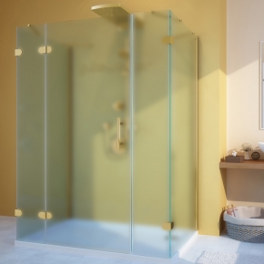 LUX RECTAN GK-105A-CH02 золотой металлик стекло матовое левое открывание двери