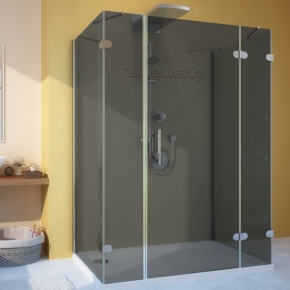 LUX RECTAN GK-105A-CH02 хром блестящий стекло графитовое правое открывание двери