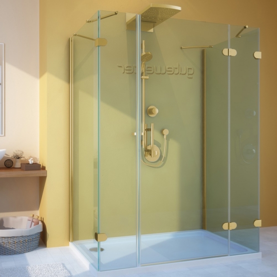 LUX RECTAN GK-105A-CH02 золотой металлик стекло бесцветное правое открывание двери
