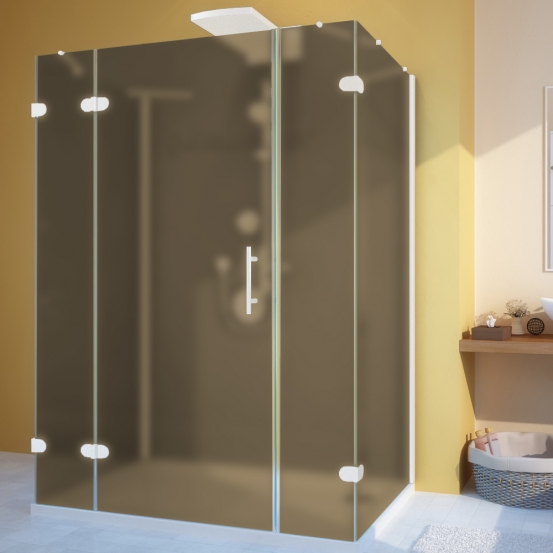 LUX RECTAN GK-105A-CH02 белый матовый стекло бронзовое матовое левое открывание двери