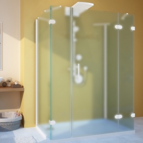 LUX RECTAN GK-105A-CH02 белый матовый стекло матовое правое открывание двери
