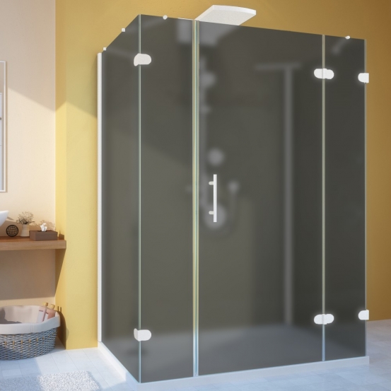 LUX RECTAN GK-105A-CH02 белый матовый стекло графитовое матовое правое открывание двери