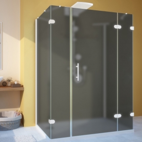 LUX RECTAN GK-105A-CH02 белый матовый стекло графитовое матовое правое открывание двери