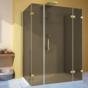 LUX RECTAN GK-105A-CH02 золотой металлик стекло бронзовое матовое правое открывание двери
