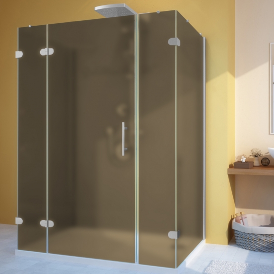LUX RECTAN GK-105A-CH02 хром матовый стекло бронзовое матовое левое открывание двери