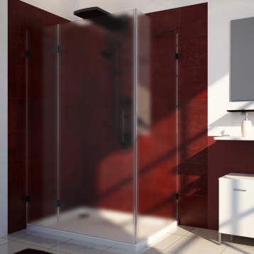 LUX RECTAN GK-003-CH02 черный матовый стекло матовое левое открывание двери