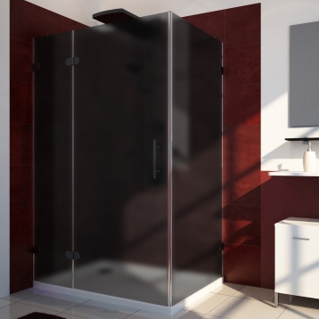 LUX RECTAN GK-003-CH02 черный матовый стекло графитовое матовое левое открывание двери