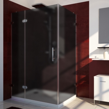 LUX RECTAN GK-003-CH02 хром блестящий стекло графитовое матовое левое открывание двери