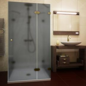 LUX SQUARE GK-004A золотой гальванический стекло графитовое матовое правое открывание двери