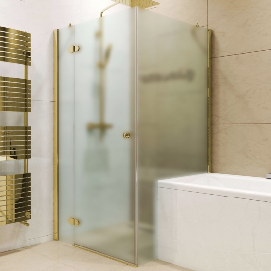 LUX SQUARE GK-003V1PP золотой металлик стекло матовое левое открывание двери