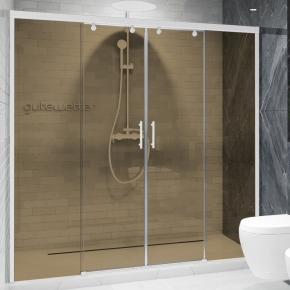 SLIDE DOOR GK-864 белый матовый стекло бронзовое