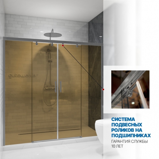 Инфографика 3 SLIDE DOOR GK-864 хром матовый стекло бронзовое