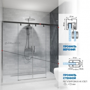 Инфографика 4 SLIDE DOOR GK-864 хром блестящий стекло бесцветное