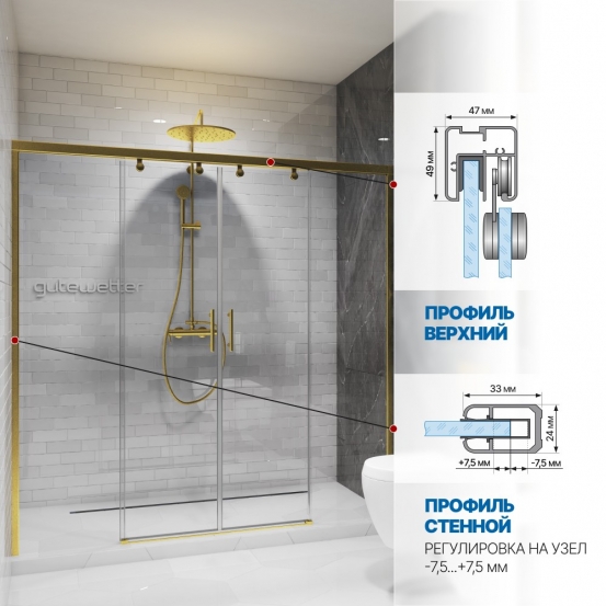 Инфографика 4 SLIDE DOOR GK-864 золотой металлик стекло  выбеленное