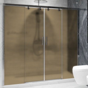 SLIDE DOOR GK-864 хром блестящий стекло бронзовое матовое