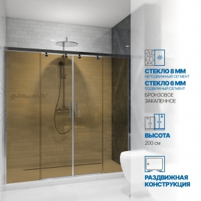 Инфографика 1 SLIDE DOOR GK-864 хром блестящий стекло бронзовое