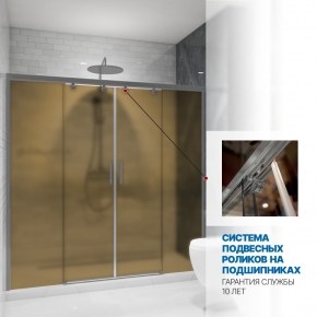 Инфографика 3 SLIDE DOOR GK-864 хром матовый стекло бронзовое матовое