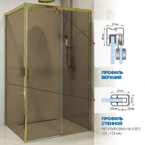 Инфографика 4 SLIDE RECTAN GK-863A золотой металлик стекло бронзовое