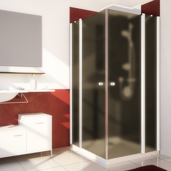 LUX SQUARE GK-604 белый матовый стекло бронзовое матовое