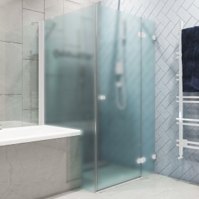 LUX SQUARE GK-003V1P белый матовый стекло матовое правое открывание двери