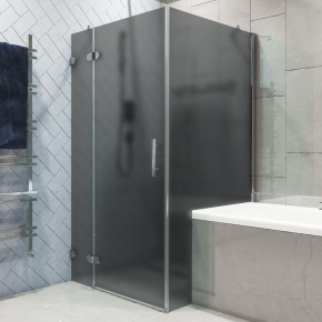 LUX SQUARE GK-003V1P-CH02 хром блестящий стекло графитовое матовое левое открывание двери