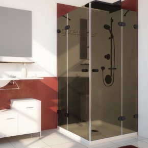 LUX SQUARE GK-004 черный матовый стекло бронзовое
