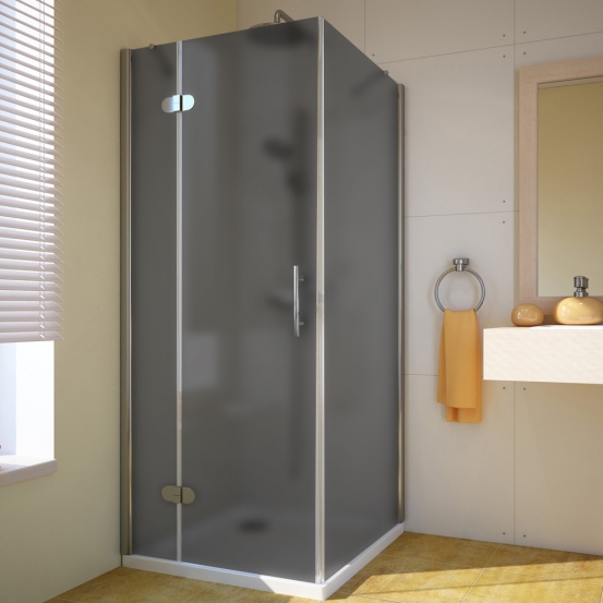 LUX SQUARE GK-103-CH02 хром блестящий стекло графитовое матовое левое открывание двери