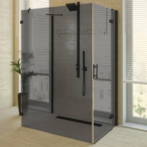 LUX SQUARE GK-104CP-CH02 черный матовый стекло графитовое правое открывание двери