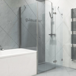 LUX SQUARE GK-003VP999 хром блестящий стекло выбеленное правое открывание двери