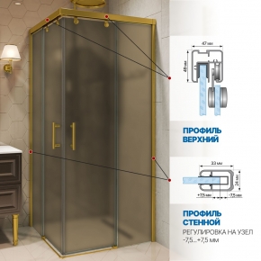 Инфографика 4 SLIDE SQUARE GK-864 золотой металлик стекло бронзовое матовое