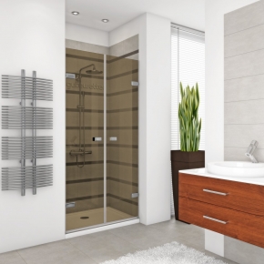 TREND DOOR GK-862 хром матовый стекло бронзовое