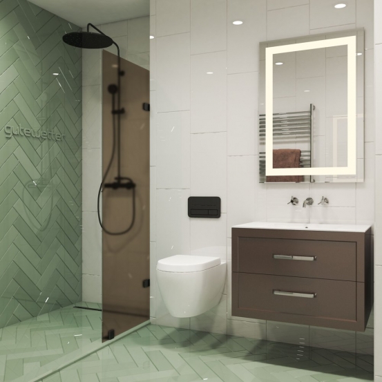 TREND DOOR GK-861NB-2722 черный матовый стекло бронзовое матовое