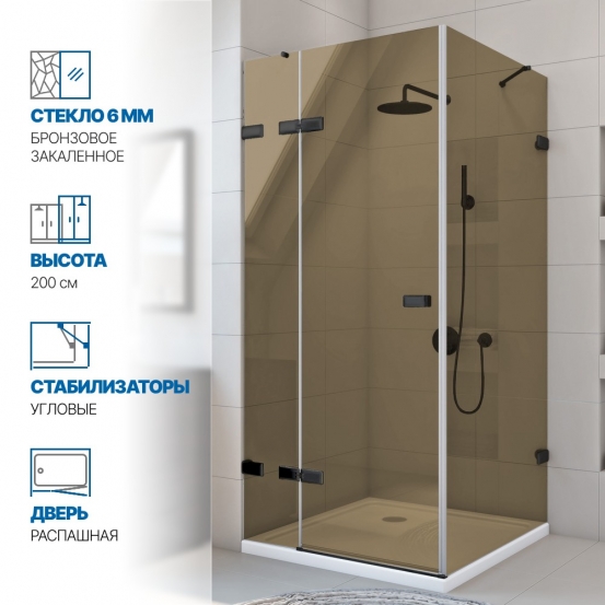 Инфографика 1 TREND SQUARE GK-863 черный матовый стекло бронзовое толщина 6_6