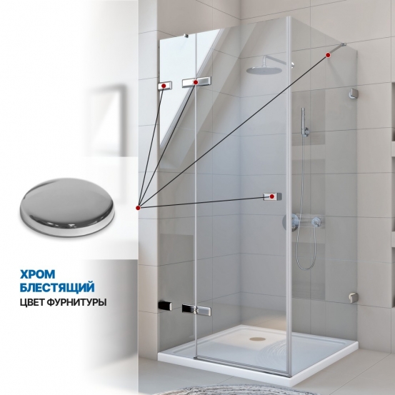 Инфографика 4 TREND SQUARE GK-863 хром блестящий стекло бесцветное толщина 8_6